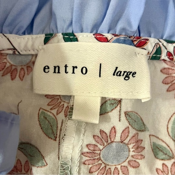 Entro Floral Blouse with Blue and Red Accents - Picture 6 of 11